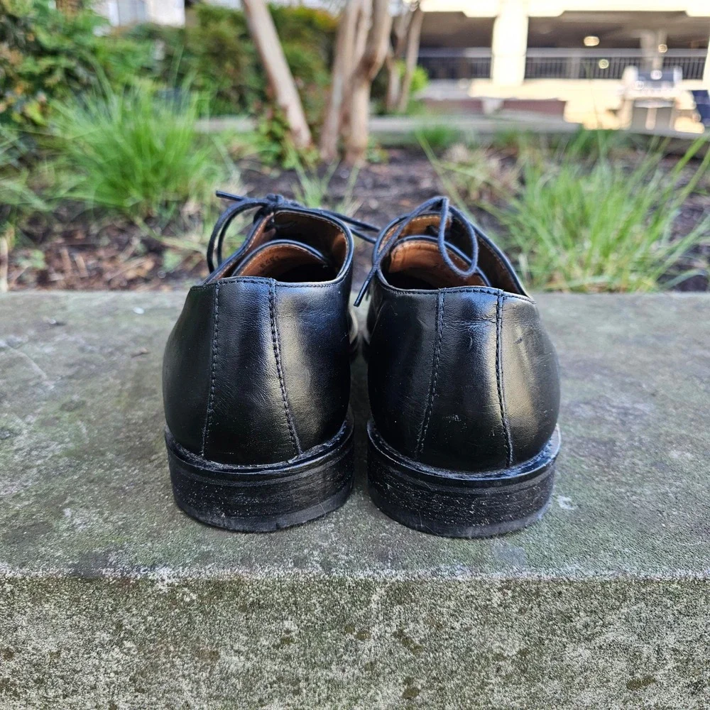 Johnston & Murphy Harding Panel Oxford Dress Shoes 9 Black Leather Square Toe